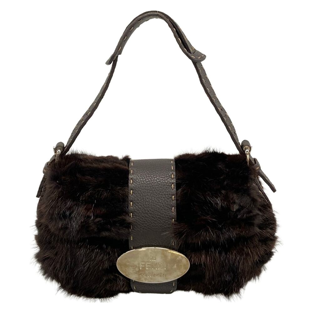 Fendi Selleria Shoulder Bag 8BR407 Fur Leather
